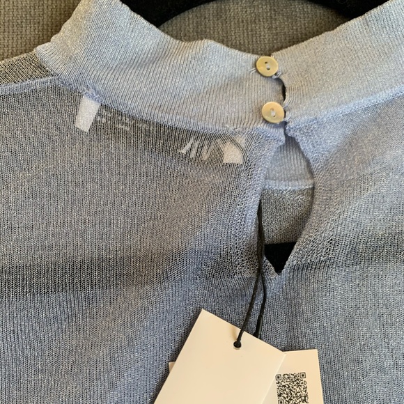 ZARA Semi-Sheer Top with Shiny Effect - Picture 4 of 5